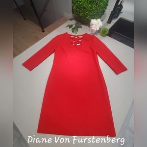 DIANE VON FURSTENBERG Incroyable robe midi haut de gamme rouge